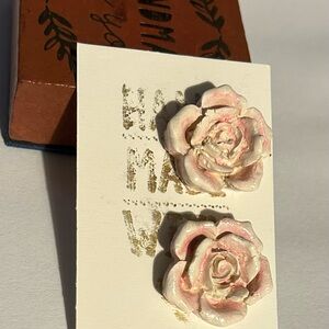 Charming Pink Floral Earrings